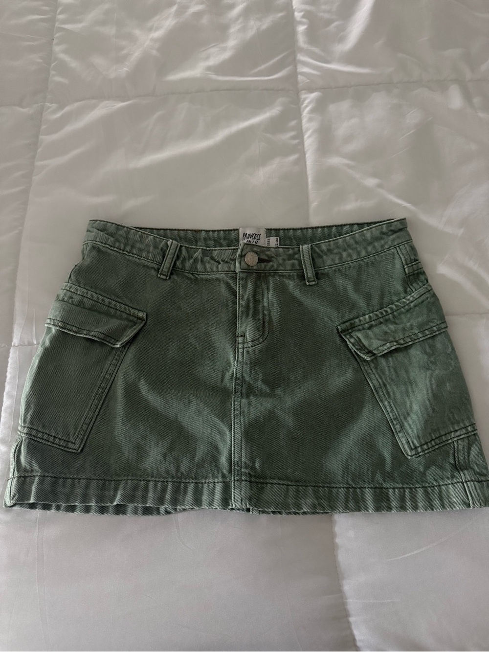 Princess Polly Green Denim Skirt 6